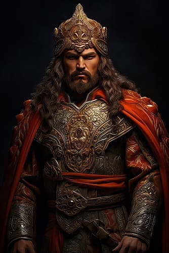 Visigoth king in armor. AI Generated. Games and Sports Print